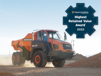 Doosan riceve l’Highest Retained Value Award per i suoi dumper articolati