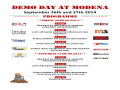 Demo Day Modena, 26/27 Settembre 2014