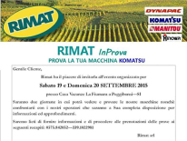 RIMAT InProva: Prova la tua macchina Komatsu, 19-20/09 Poggibonsi