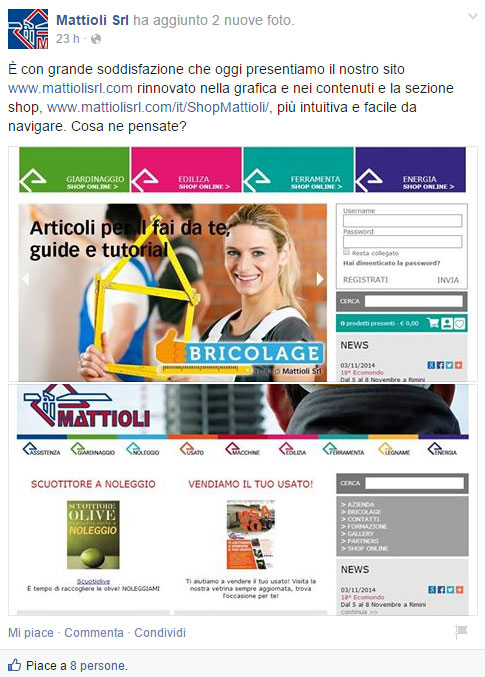 Mattioli: nuovo sito con shop online